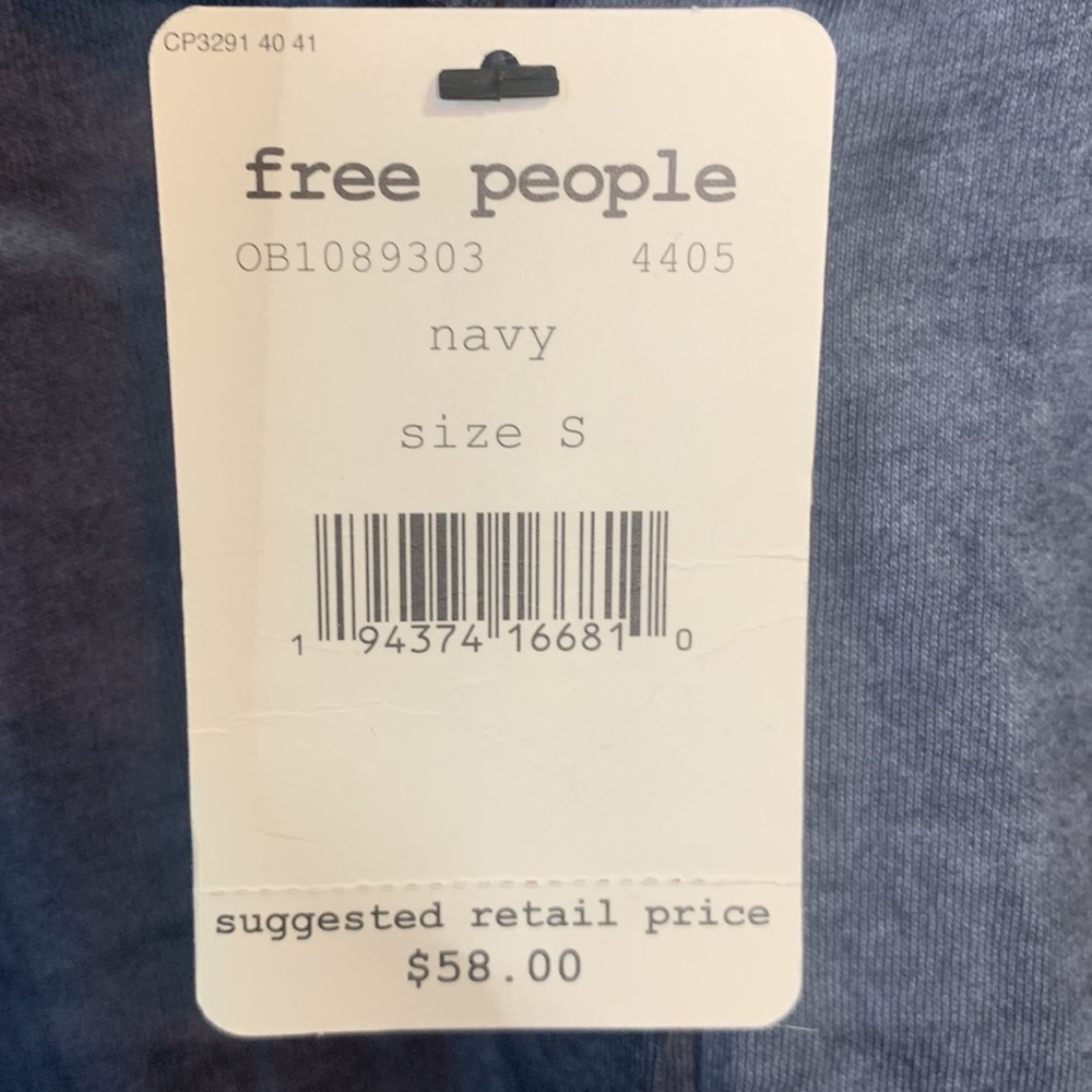 Free People Navy Weekend Rush Button Down Collared Top New with Tag W-506 Size S - Picture 6 of 11
